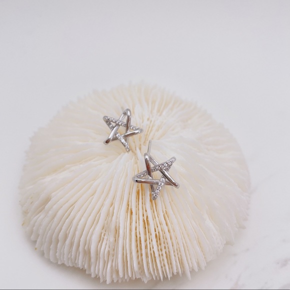 Jewelry - 925 Sterling silver 3D zircon star studs